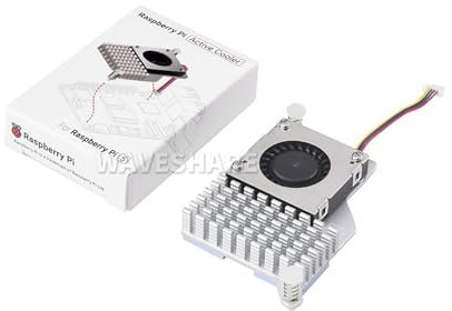 Coolwell Official for Raspberry Pi Active Cooler Fits Raspberry Pi 5 with Temperature-Controlled Blower Fan Aluminium Heatsink