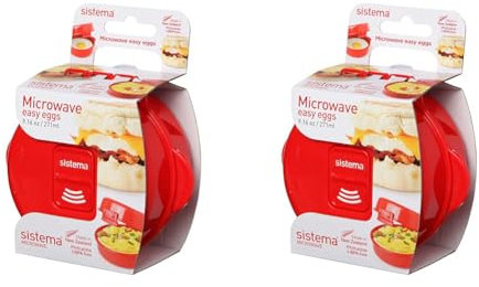 Sistema Microwave Easy Eggs Eierkocher, 270 ml, rot (Packung mit 2)