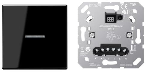 Jung Home Tastdimmer 1711DE Tastdimmer Universal LED + BTA17101SW Taster Wippe 1-fach Schwarz Serie A