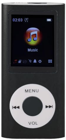 Portable MP3 Music Player, 1.8in Screen MP4 Player, 7 Sound Effect HiFi Player, Digital Video Music Player with E-book, Voice Record, Picture Support (Black)