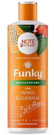 Note di Schiuma Duschschaum mit ätherischen Ölen, 3 Flaschen à 400 ml, hergestellt in Italien mit Extrakten natürlichen Ursprungs. Ihr Wellness-Ritual mit weißer Lilie und Guarana (Funky)