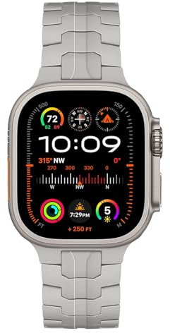 TRUMiRR Bracciale in titanio Sostituzione per Ultra 2 49mm, DLC Cinturino dell'orologio Chiusura a bottone nascosta Bracciale per Apple Watch SE (2nd Gen) Series 9 8 7 6 5 4 3 2 1 45mm 44mm 42mm