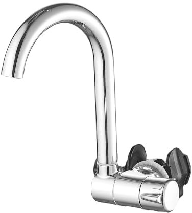 Weirun Caravan Camper Waschbecken Kaltwasserhahn 360 Grad klappbar RV Waschbecken Wasserhahn Einhandgriff Einloch Marine Boote Wasserhahn Wandhalterung oder Deckmontage für Zuhause Boot Yacht Camping