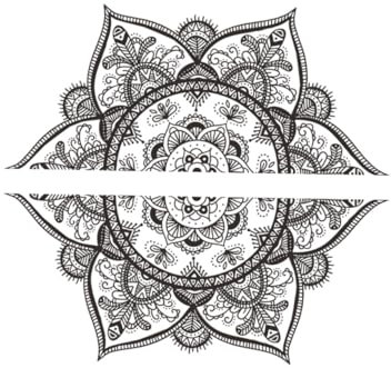 WOONEKY 2 Blätter Mandala-blumen-wandaufkleber Wandblumen Böhmisches Blumenfensteraufkleber Schwarzes Große Wandkunst Namaste Wandtattoo Selbstklebendes Mandala- Pvc