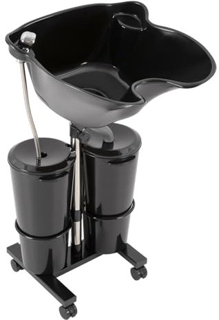 KiwiHood Bac à shampooing portable avec pompe électrique, lavabo réglable en hauteur, pour salon, salle de bain, avec double seau, pour la maison et les fournitures de coiffure