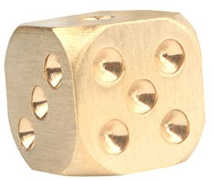 VICASKY 2stücke Spielwürfel Aus Messing Solide Metallwürfel Für Unterhaltung Kneipenwürfel Tragbar Und Langlebig Für Pub Bar Und Ktv
