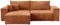 BROMARKT - Sofa mit Schlaffunktion - Schlafsofa Pedro - Ecksofa L-Form Sofa - Modern Design Couch - Kordstoff - Freistehend - mit Bettzeugbehälter - 255x153x85cm - Orange