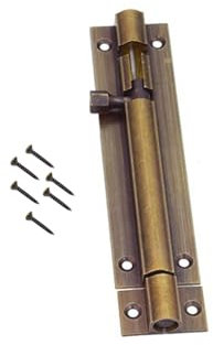 Leliafleury Door Bolt Lock 4 Inch Brass Door Latch Barrel Sliding Bolt Solid Security Lock Latch for Bathroom Bedroom Shed (Bronze)