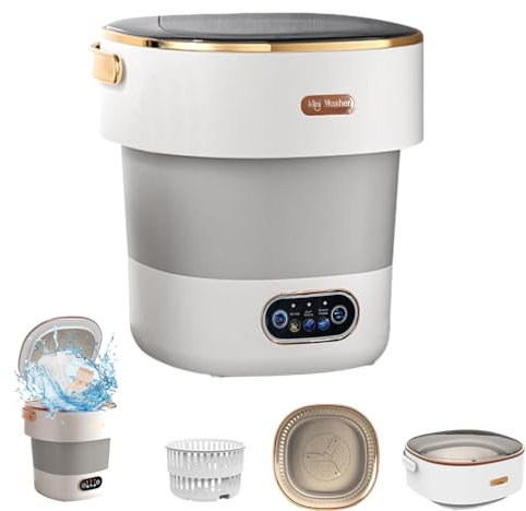 TAZZOR Mobile Waschmaschinen Tragbare, 16L Mini Waschmaschine, 32 * 31 * 18CM Camping Waschmaschine Faltbare Mini Waschmaschine, Kleine Portable Washing Machine, Ideal für Reisen