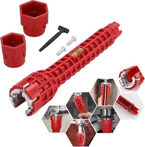 JRSHIRLEYLTD Llave de grifo 8 en 1, llave de grifo multifuncional, herramienta de llave de grifo para lavabo, baño, cocina