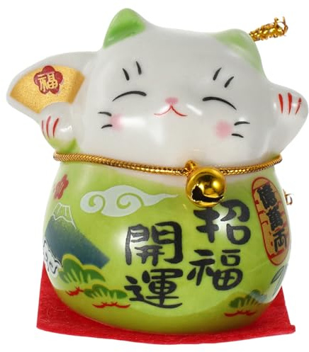 IMIKEYA Lucky Cat Ornaments Ceramic Statue Cute Desk Accessories Japanese Household Gadgets for Home Office Table Centerpieces Random Color