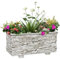 Garden Pley - Maceteros Grandes Exterior - Jardineras Exterior Grandes de Hormigon, Jardinera Rectangular de Lajas Decorativas, 90 x 42 x 39 cm. (1, Ceniza)