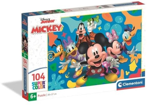 Clementoni Puzzle Disney Mickey and Friends 104 Stücke für Kindern 6-8 Jahre, Cartoon, Geschenk für Kinder, Puzzle für Kinder, Made in Italy, 25053