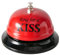 Ring for a Kiss Tischglocke, Rot/Schwarz, 8,5 cm Durchmesser, Lustige Klingel für besondere Anlässe