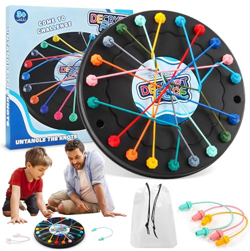 HWJPDMBD Brainy Knots Rope Untangling, Buntes Gedrehtes Seil Sortier Puzzlespiel, Seil Puzzles Spiel Brettspiel, Twisted Rope Puzzle Sp-iel, Ro-pe Untangling Game, Knot Logic sp-iel, Twisted Games
