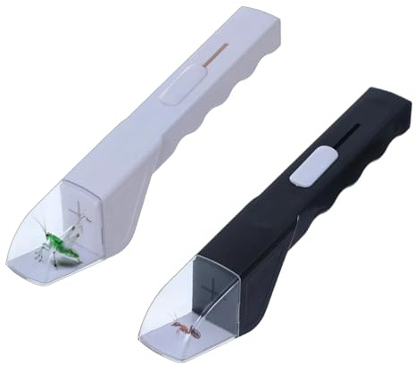 Cyberwork 2 Stück Insektenfänger, Spinnenfänger, Lebendfalle für Insekten, Spinnen, Wespen, Käfern, Insektenfalle lebend Falle für Observable und Capture für Zuhause &Garten (Weiß und Schwarz)