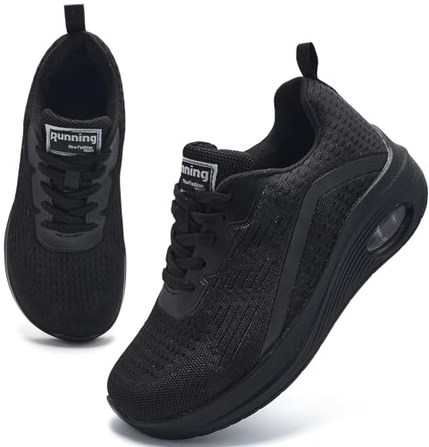 Wide Fit Womens Trainers Arch Support Plantar Fasciitis Orthopedic Shoes Lightweight Ladies Trainers Comfortable Running Shoes Mesh Breathable Non Slip Sneakers All Black 5 UK