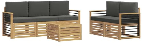 vidaXL Sofagarnituren Massivholz Akazie, Garten Lounge, langlebige Ecksofa, Moderne Möbel für Terrasse, Bequeme Sitzecke zum Entspannen