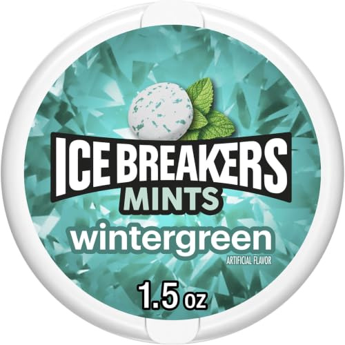 ICE BREAKERS Wintergreen Flavored Sugar Free Mints Puck, 1.5 oz