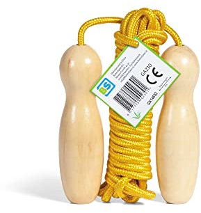 BS Toys Großes Springseil - Hüpfseil - für Indoor & Outdoor - Ab 8 Jahren - Seilspringen für Kinder - Kindergeburtstag - langes seil - Gelb - 5 Meter Länge