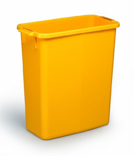 Stabiler Durabin rechteckiger Abfalleimer, 60 Liter gelb
