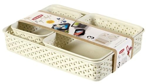 Curver My Style 206739 Paper Baskets Set of 3 A4 / A5 / A6 Polypropylene