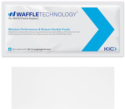 Waffletechnology 4K2-MICRB25 MICR/Check Reader/Currency Counter Cleaning Cards (100 Cards)