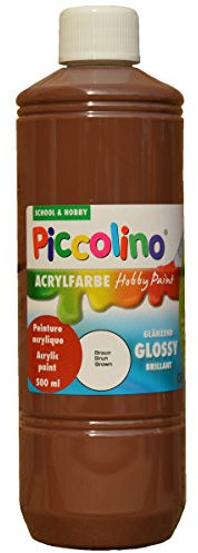 PICCOLINO Hobby Paint - Couleur peinture acrylique brillante - flacon de 500ml, Brun