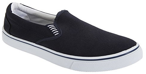 DEK Canvas Slip On Mens Shoes Navy Blue (13 UK)