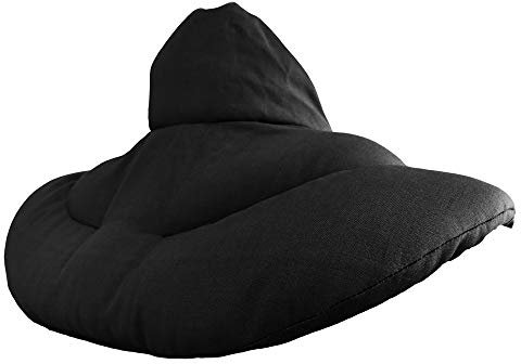 Nackenhörnchen mit Stehkragen schwarz - Körnerkissen - Nackenkissen Wärmekissen - Nacken-Heizkissen für Mikrowelle und Backofen - Weizen