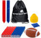Flag Football 12 Players 3 Flags Adult Kids Youth Set 55 Pieces with Football
