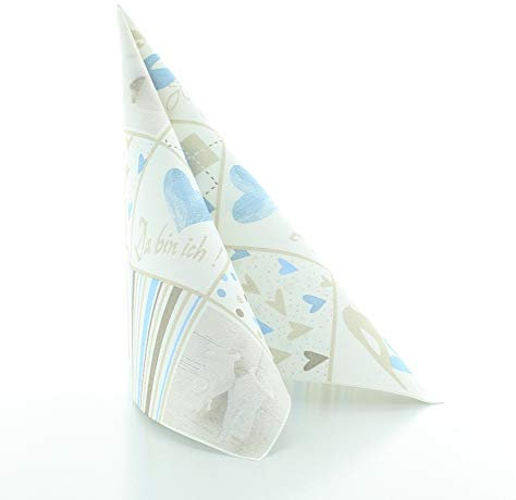 Sovie HORECA Serviette BABY | aus Linclass® Airlaid 40 x 40 cm | hochwertige Einweg-Serviette für Geburt Taufe | 50 Stück (Hellblau)
