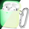 Maledan Kompatibel mit AirPods Hülle AirPods Case Apple Airpods 2 & 1, Abstrahlend Voller Schutz Silikon Schutzhülle (Front LED Sichtbar) mit karabiner, Nachtglühen Grün