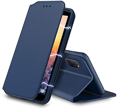 Tenphone Etui Coque pour Oppo A72,Plusieurs Couleurs Disponible,Protection Etui Housse Premium en Cuir PU,Fermeture Magnétique pour (Oppo A72 (6,5 Pouces), Slim Bleu)