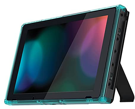 eXtremeRate Ersatz Vorder Rahmen für Switch Konsole-Transparent Smaragdgrün | DIY-Konsole Frontrahmen Gehäuse, Lautstärketasten, Power-Knopf, Reparatur Set für Switch 1 Console