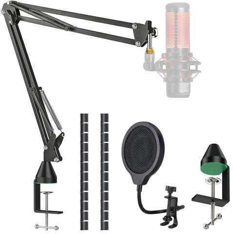 YOUSHARES Mikrofonarm Galgenarm – Mikrofonarm für Blue Yeti, HyperX QuadCast S SoloCast, Fifine, Rode, Shure, Razer, Gaming Mic und die meisten Mikrofone mit 3/8 Zoll auf 5/8 Zoll Adapter, mit