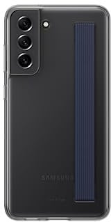 Samsung Slim Strap Smartphone Cover EF-XG990 für Galaxy S21 FE, Handy-Hülle, Schutz Case, stoßfest, dünn und griffig, mit Halteband, Schwarz