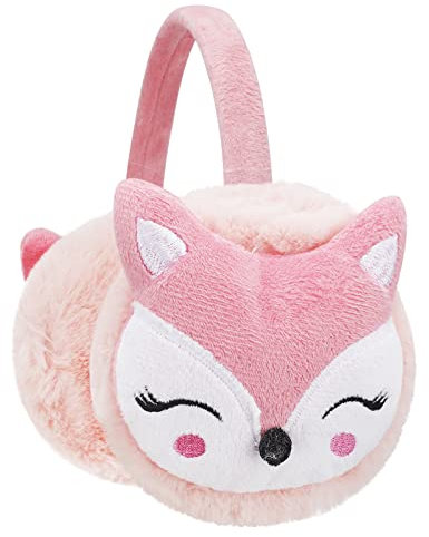 FakeFace Damen Mädchen Winter Ohrenschützer Ohrenwärmer Outdoor Faux Fur Earmuffs Verstellbar Warme Plüsch Ohrwärmer Ear Muffs Winterzubehör Outdoor Ohrenmuscheln (Fuchs-Rosa)