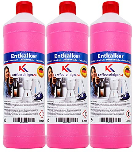 Entkalker für Kaffeevollautomat 3x 1000ml geeignet für deLonghi, Senseo, Saeco, Philips, Nespresso, Nivona, Siemens, Jura... Made in Germany