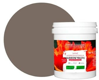 BOX DECO COULEURS Peinture naturelle écologique intérieur extérieur aspect satin Natura - 1L, Marron Taupe