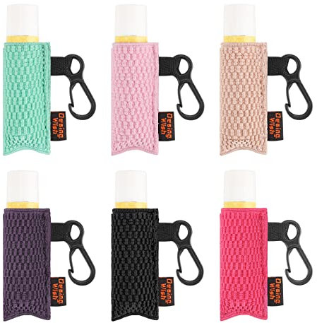 Desing Wish Custodia per Burro di Cacao Custodia Elastica per Burro di Cacao Custodia per Rossetto Portachiavi con Clip Porta Balsamo per Labbra Portatile Clip Chiavi/Borsa Portachiavi Regalo