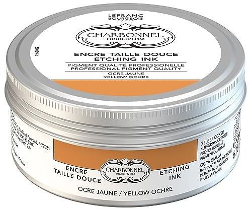 Charbonnel Kupferdruckfarben, hochpigmentierte Tiefdruckfarbe, ausgezeichnete Lichtechtheit, Vegan, lebendige Farben, alterungsbeständig, 200ml Topf - Gelber Ocker