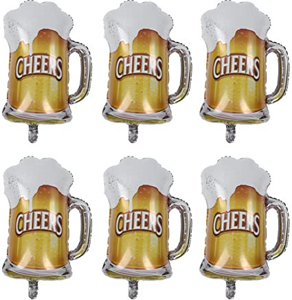 10 Stück Bierbecher-Luftballons, Kronen-Luftballons, Champagner-Folienballons, Bierbecher-Luftballons, Wiederverwendbare Bierkrüge, Folienballons für Bar, Sommerfest, Bierfest, Geburtstagsfeier, Dekor