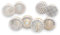 Infinity Decor Set of 8 Ceramic Knobs for Doors, Drawers, Cupboards in Geometric & Nature Designs - White & Gold Color