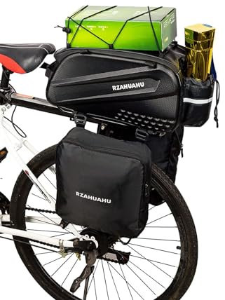 Topchances Bike Pannier Bag 26L,100% Waterproof Bike Storage Bag Bicycle Panniers Double Side Reflective Strips Travel Accessories Expandable Luggage Trunk Bag Bike Rear Rack Bagfor Cycling