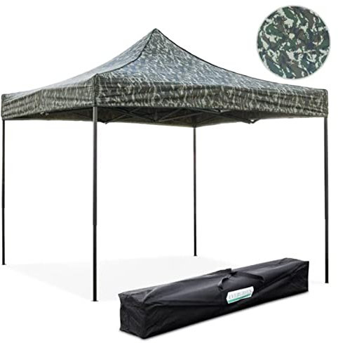 Decorspace Faltpavillon mit Akkordeon-Öffnung für Camping, Feste und Professionelle Veranstaltungen, 3 x 3 m (Pavillon 3 x 3 m, Camouflage)