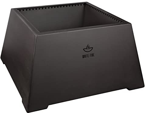 White fire Braséro Pit en Acier Corten, Noir-95x73x50