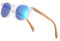 WOODONLY Holz Runde Polarisierte Sonnenbrille - Mode Holz Sonnenbrille für Damen und Herren Perfekte Geschenke (Blau)