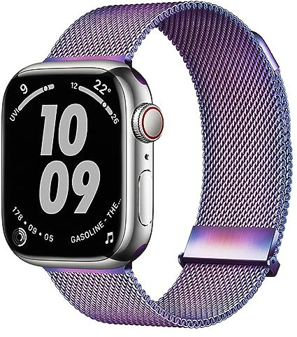 Nepfaivy Correa Compatible con Apple Watch 40mm 38mm 41mm para Mujer y Hombre, Pulsera de Respuesto de acero inoxidablede Correa metálica para Watch Serie Ultra/SE/8/7/6/5/4/3/2/1 (S, Multi)