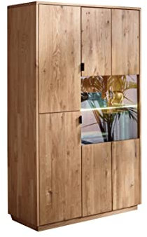 Woodroom Siona Highboard, Eiche massiv geölt, BxHxT 80x140x40 cm